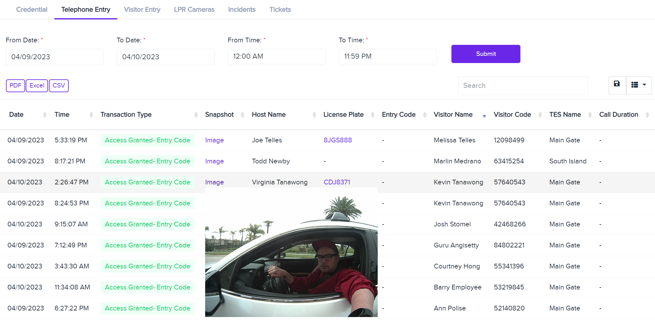 Proptia Telephone Entry Transactions